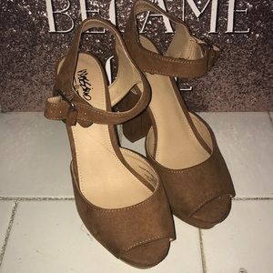 Brown Suede Platform Heels